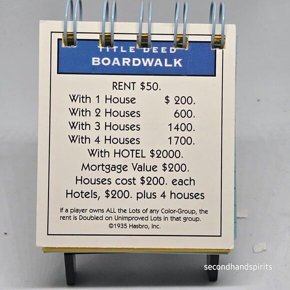 Hand-Assembled Monopoly-Themed Mini Journal -Boardwalk - Picture 1 of 1